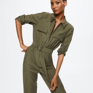 Belt long jumpsuit